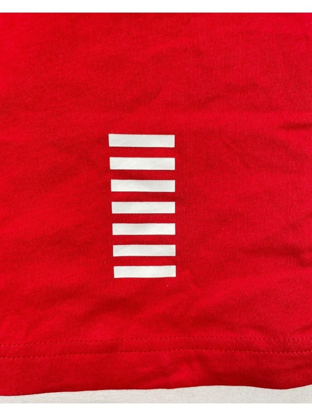 Emporio Armani EA7 Red Cotton T-Shirt Logo Design Men's Size 2XL MSRP$75 NEW - Picture 4 of 7